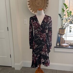 ❣️❣️Yumi Kim Burgundy Floral Long Sleeve Dress